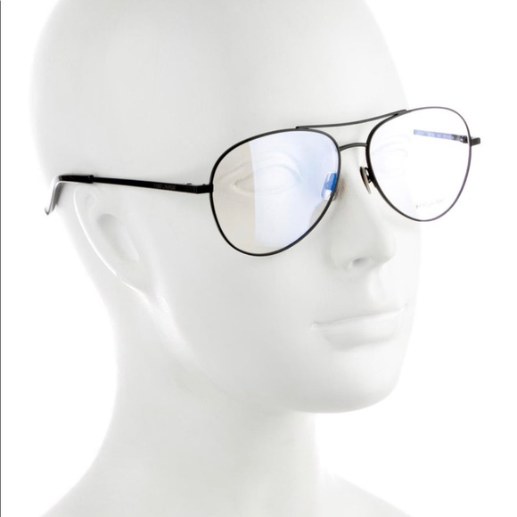 Authentic Saint Laurent black metal demo aviator eyeglasses YSL - Picture 2 of 10